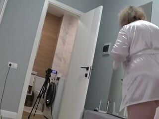 Phat butt Under A brief bathrobe phat-chested Mature Housewife With furry gash Behind The . Homemade